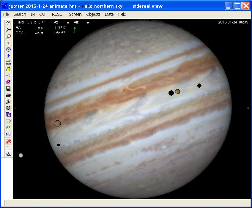 Jupiter at
        2015-1-24, shadows of Io, europa.