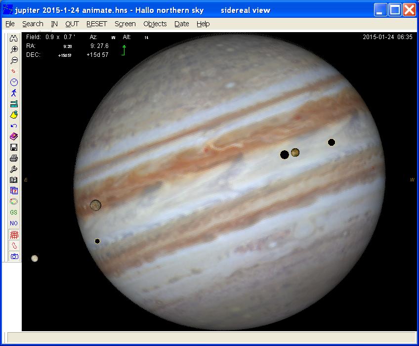 Jupiter at
        2015-1-24, shadows of Io, europa.